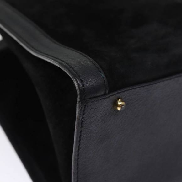 GUCCI Bamboo Tote Bag Suede Black 002 1186 0260 Auth 74664 - Picture 15 of 16